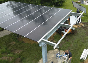 Installation d’un carport photovoltaïque.